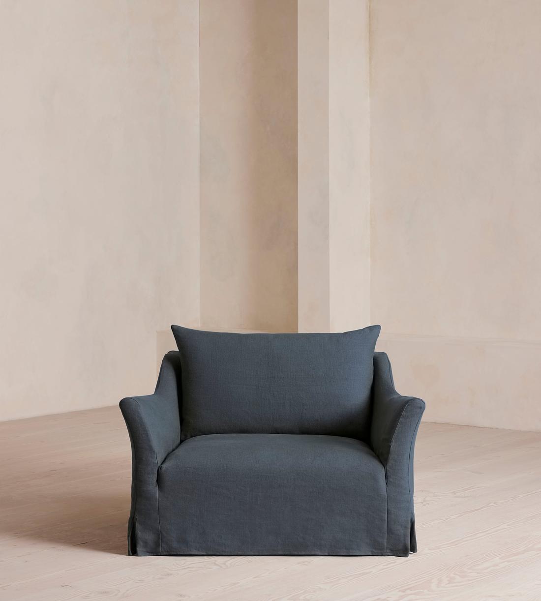 Roma Loveseat - Linen - Prussian Blue - US - Listing - Image 2
