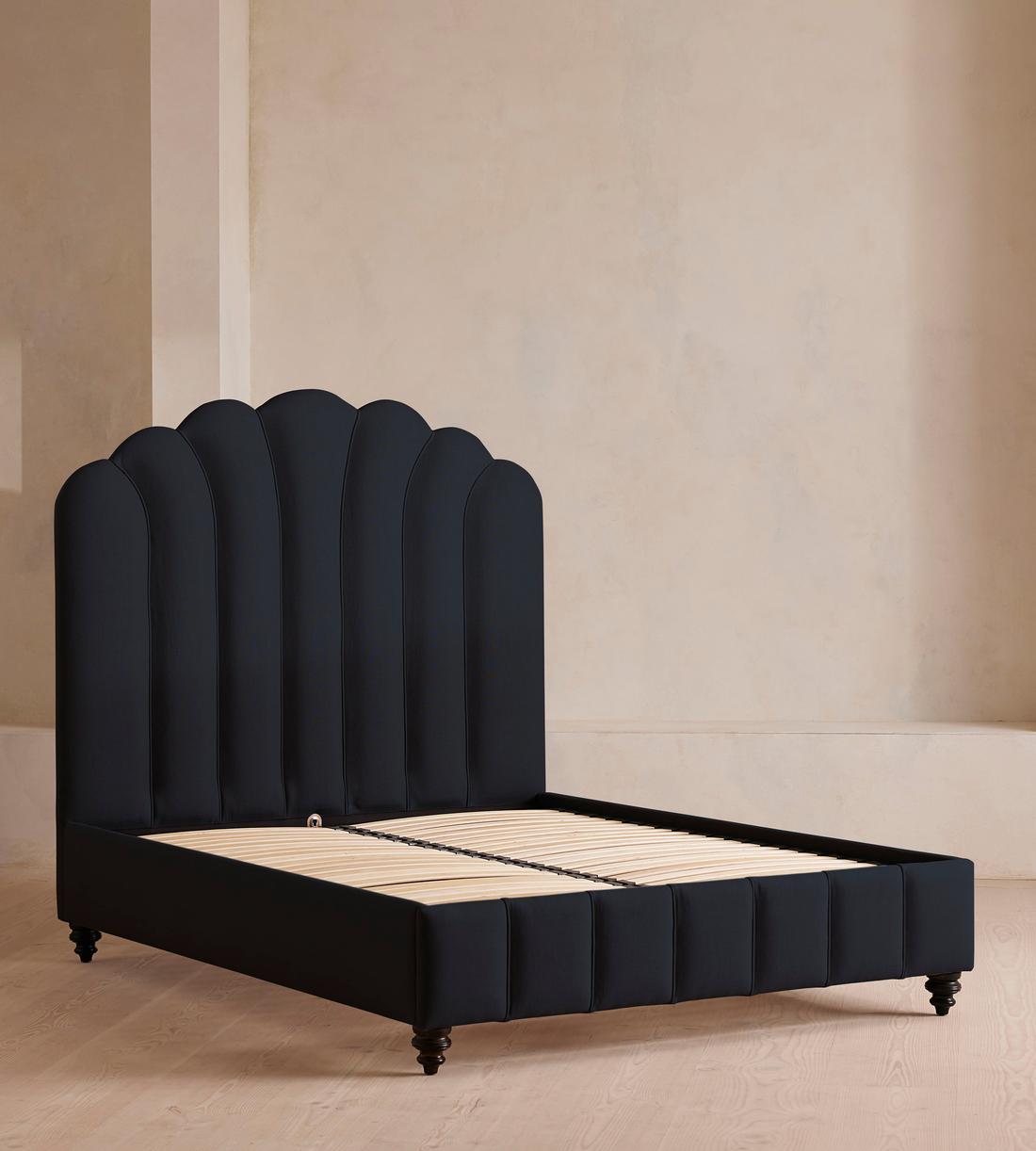 Manette Bed - Double - Linen - Indigo - Images - Image 3