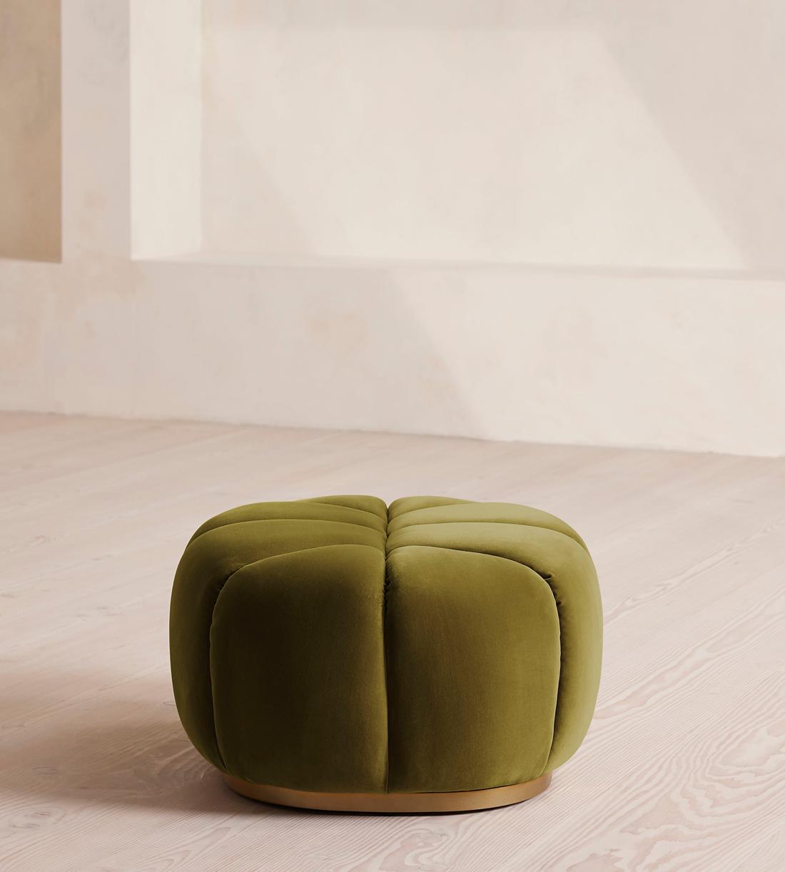 Garret Footstool - Velvet - Olive - Images - Image 3