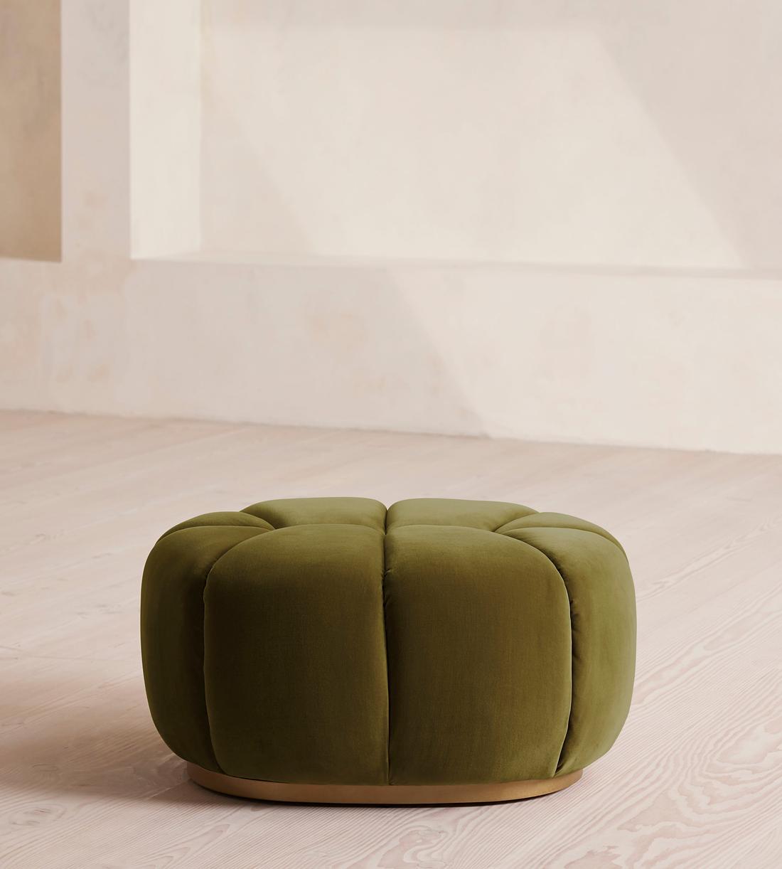 Garret Footstool - Velvet - Olive - Listing - Image 2