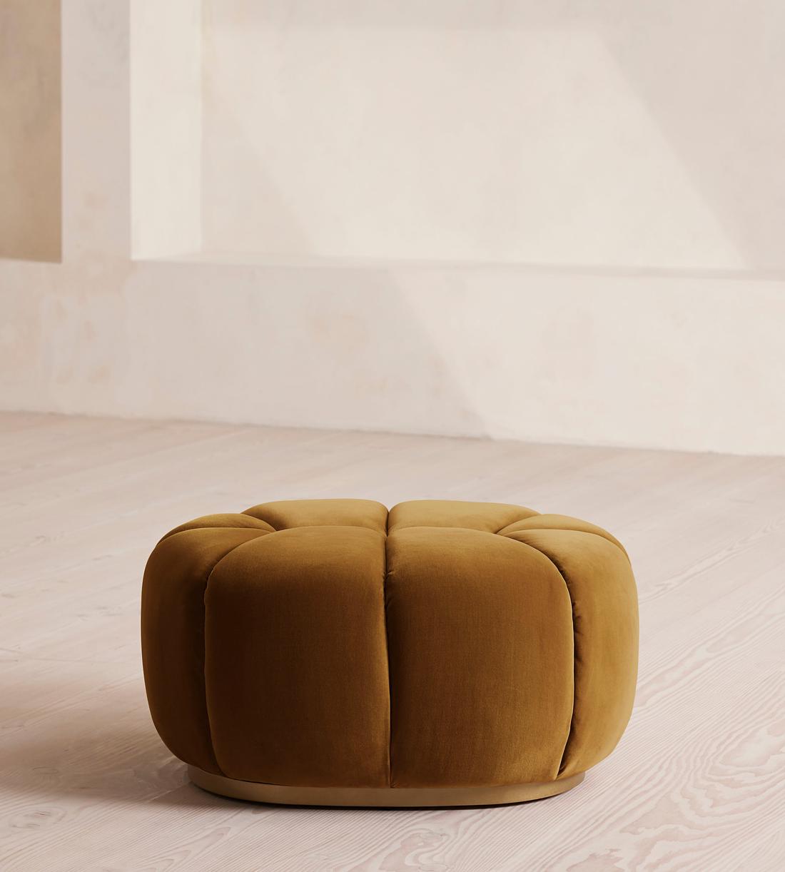 Garret Footstool - Velvet - Mustard - US - Listing - Image 1