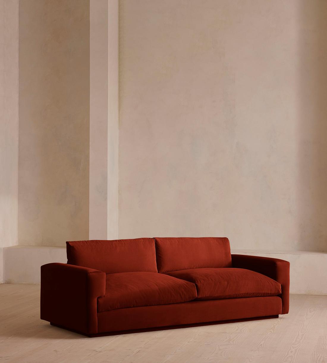 Mossley Three Seater Sofa - Velvet - Rust - Listing - Image 2