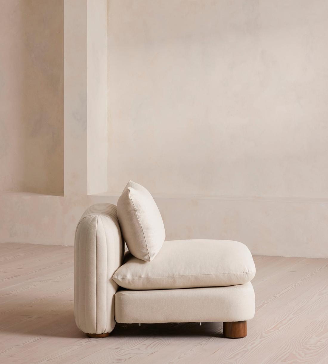 Vivienne Sectional Sofa - Armless Module - Linen - Bisque - US - Image 3