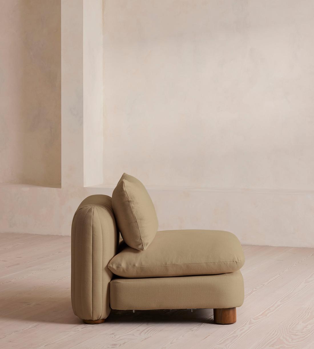 Vivienne Sectional Sofa - Armless Module - Linen - Wheat - US - Image 3