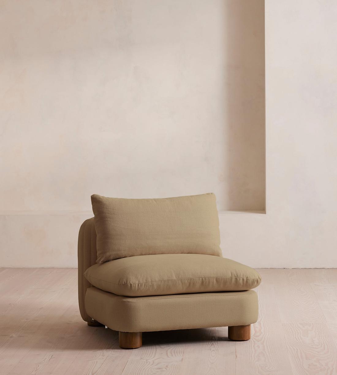 Vivienne Sectional Sofa - Armless Module - Linen - Wheat - US - Image 1