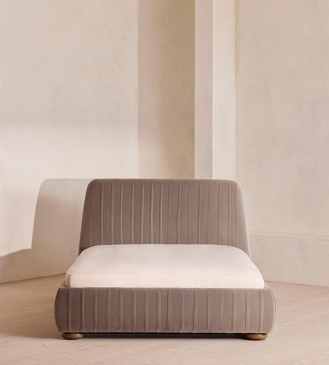Vivienne Bed - Queen - Velvet - Taupe - US - Listing - Image 2