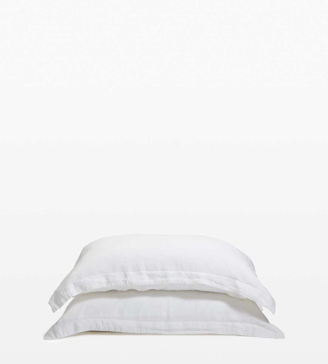 Luna Linen Oxford Pillowcase - King - White - Set of Two - Listing - Image 1