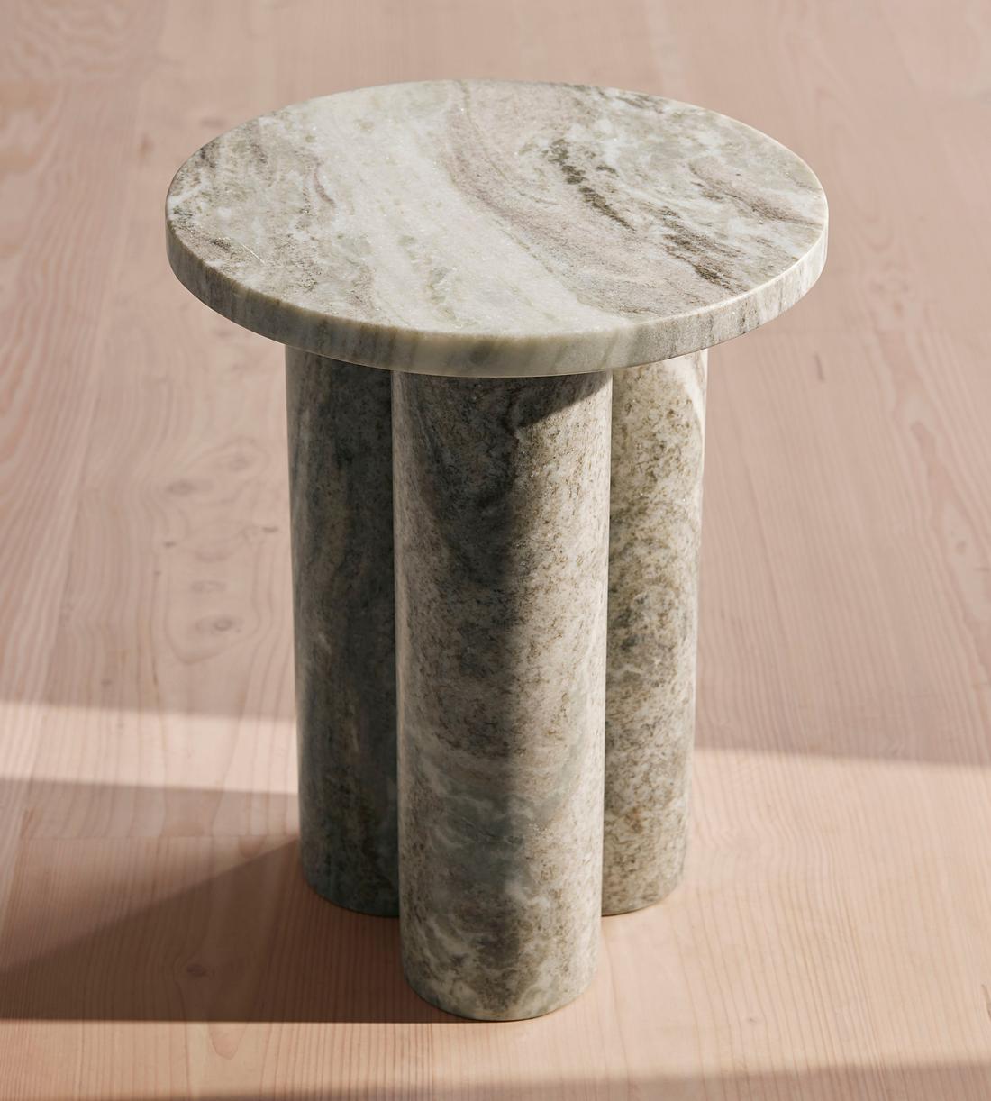 Tisbury Side Table - Dark Terra Bianca Marble - Listing - Image 2