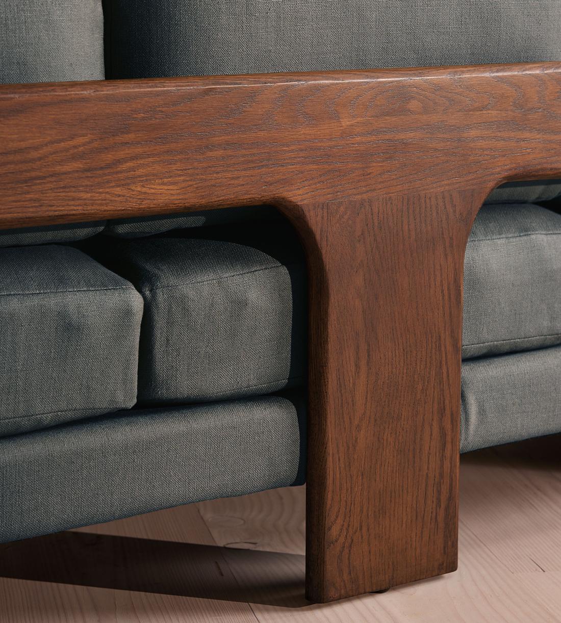 Marcia Three Seater Sofa - Linen - Prussian Blue - Images - Image 5