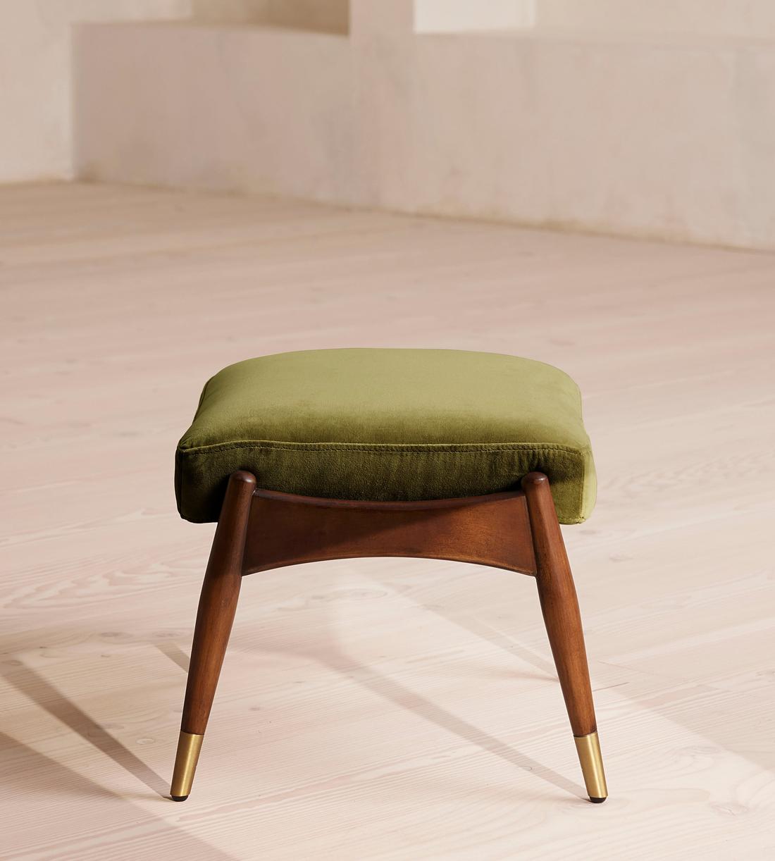 Theodore Footstool - Velvet - Olive - US - Images - Image 4