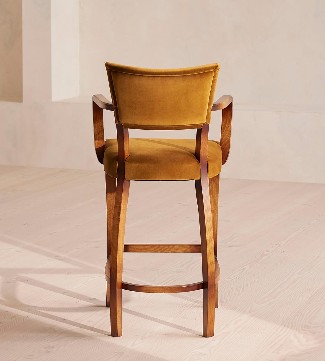 Molina Barstool - Velvet Mustard - Images - Image 4