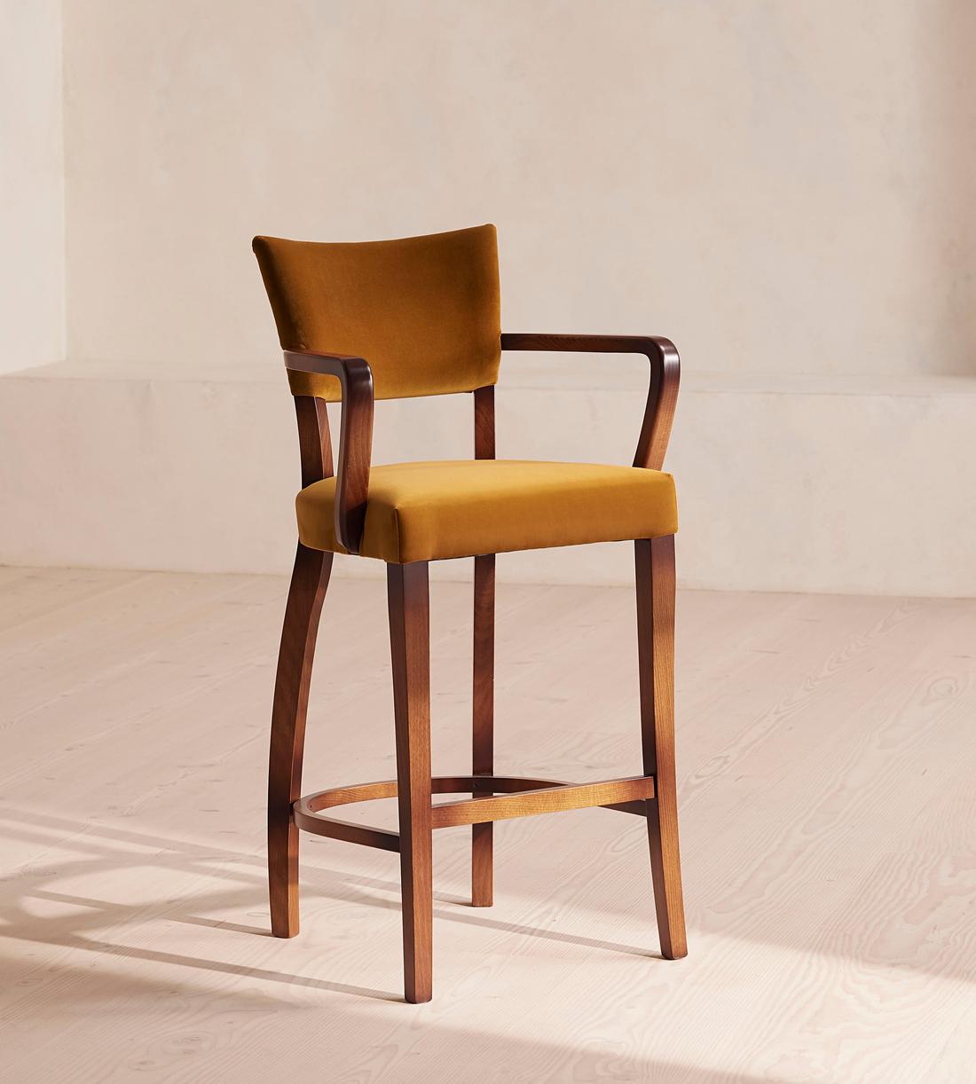 Molina Barstool - Velvet Mustard - Listing - Image 1