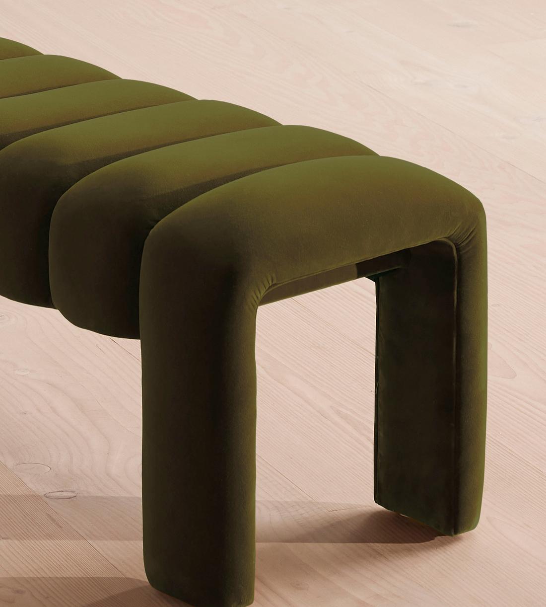 Willis Bench - Velvet - Olive - US - Images - Image 5