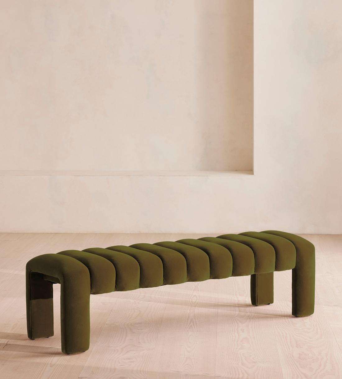 Willis Bench - Velvet - Olive - US - Listing - Image 1