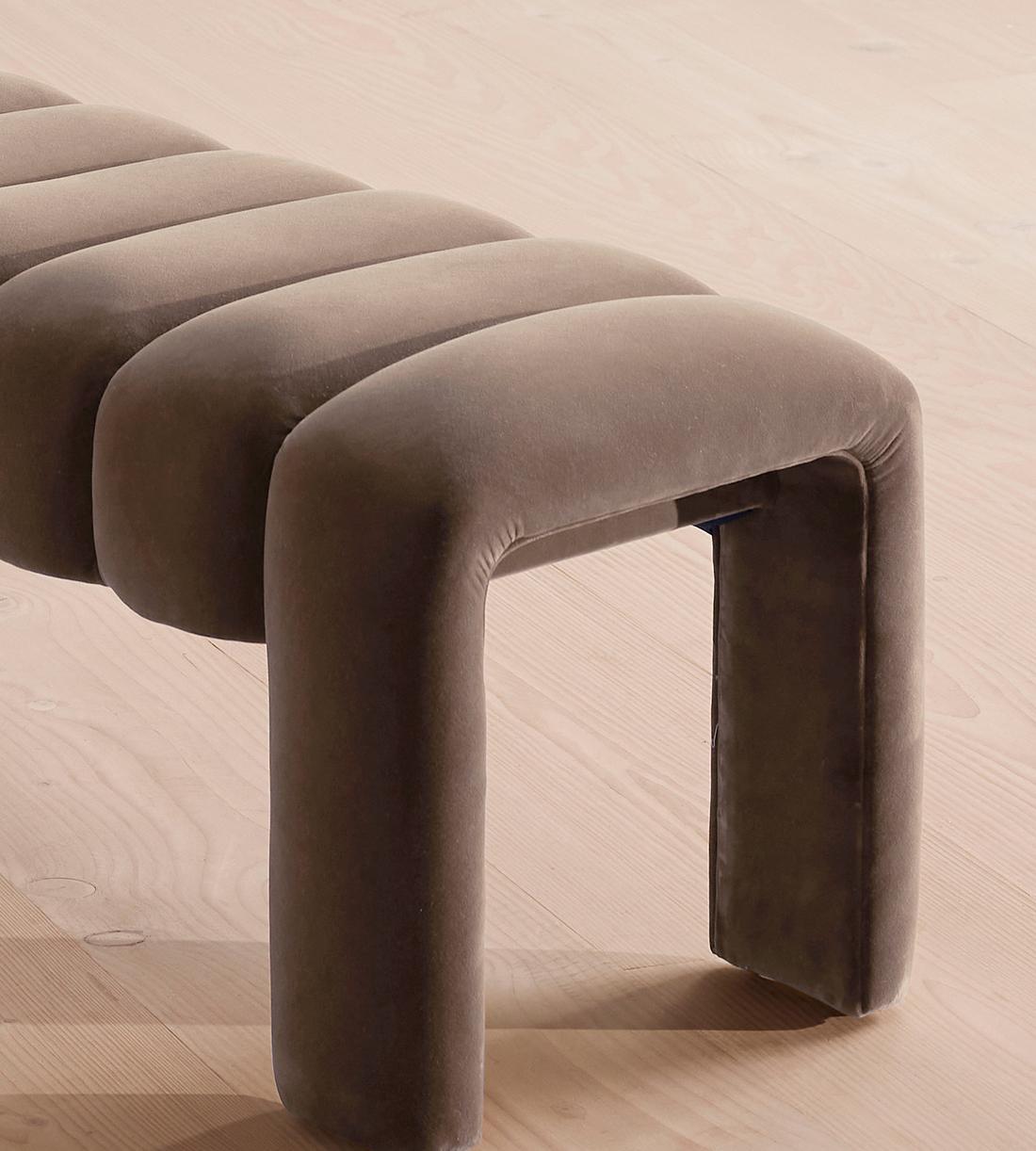 Willis Bench - Velvet - Taupe - Images - Image 5
