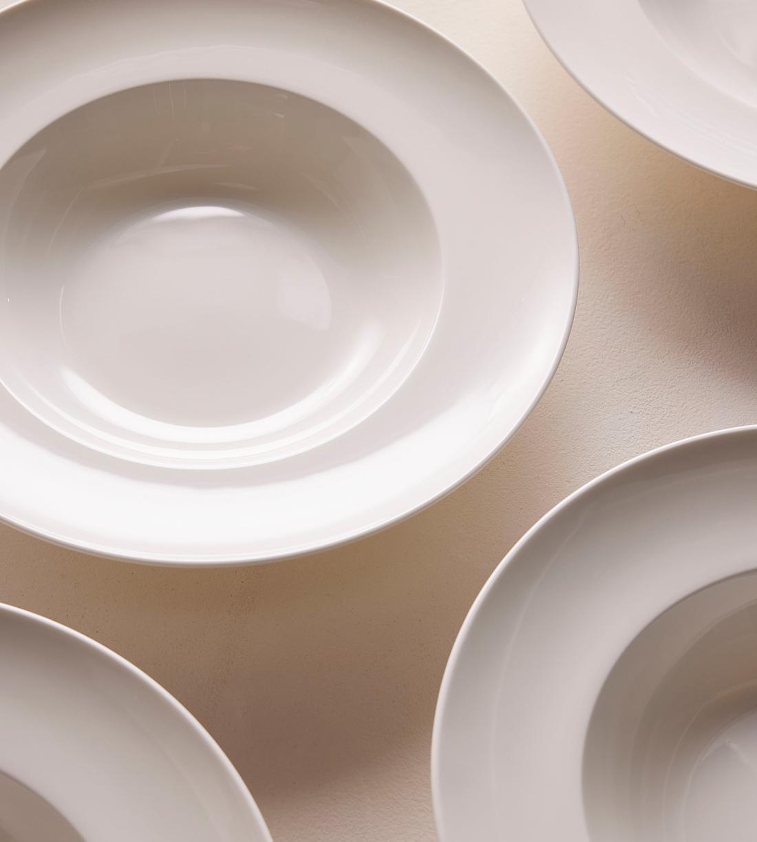 House Rimmed Bowl - Bone China - White - Set of Four - Images - Image 4