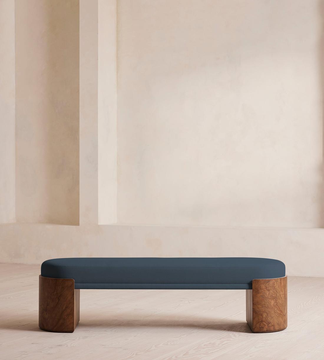 Lukas Bench - Linen - Prussian Blue - US - Listing - Image 2