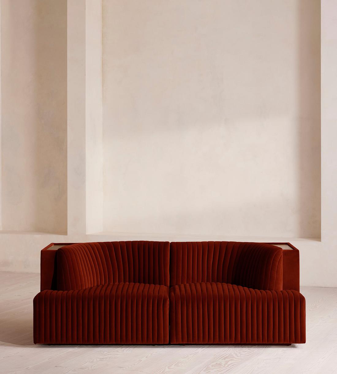 Hamish Modular Sofa - Three Seater - Velvet - Rust - Listing - Image 2