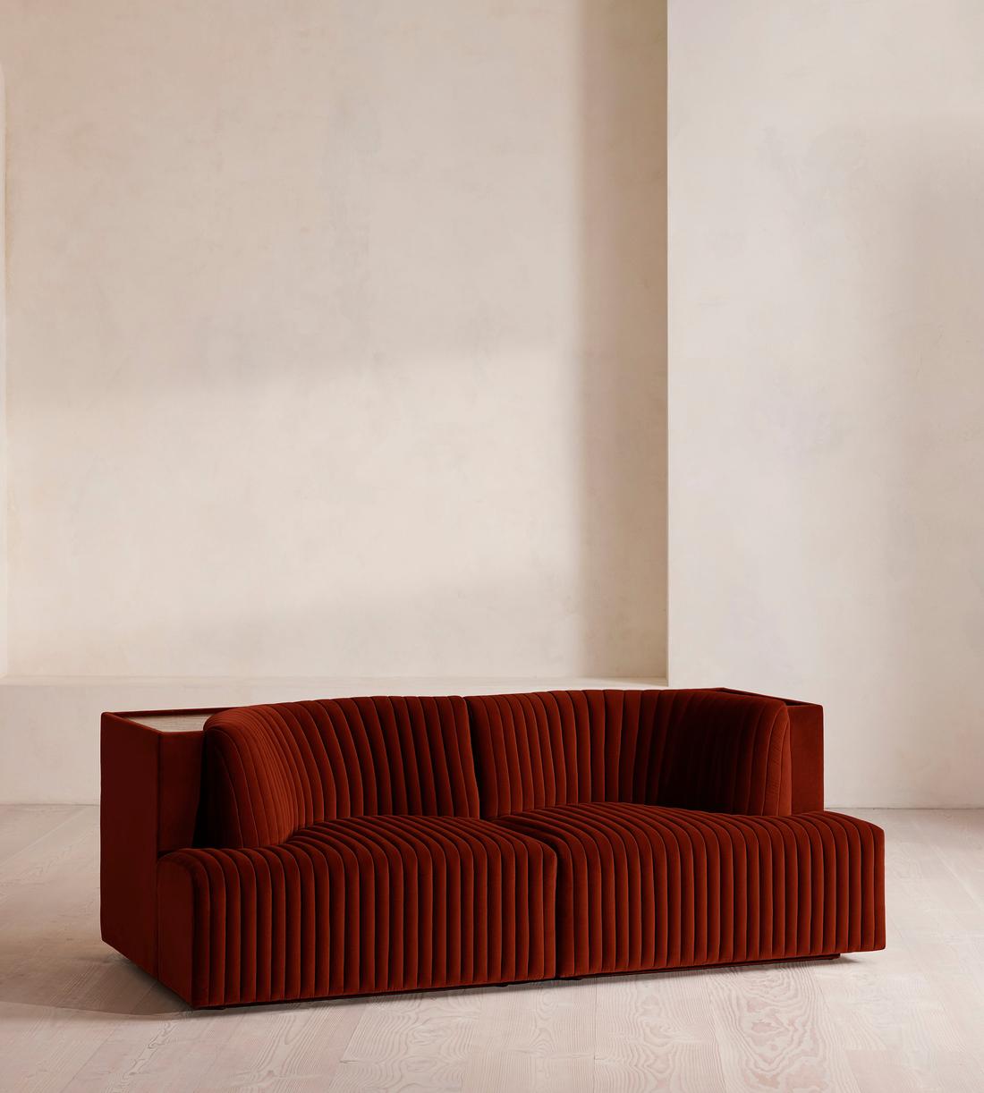 Hamish Modular Sofa - Three Seater - Velvet - Rust - Listing - Image 1