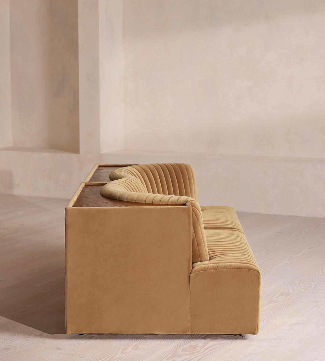 Hamish Modular Sofa - Three Seater - Velvet - Camel - Images - Image 3