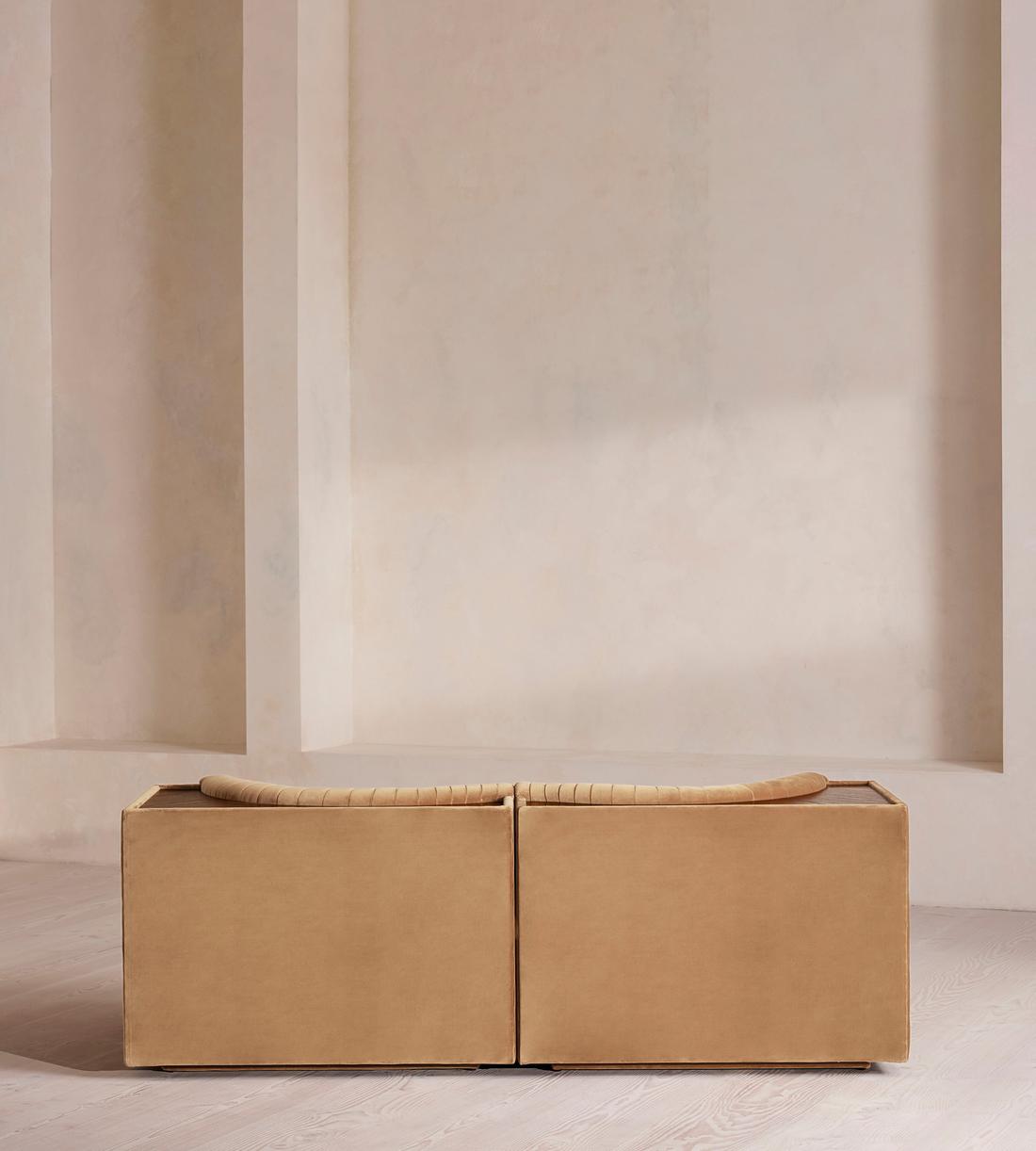 Hamish Modular Sofa - Three Seater - Velvet - Camel - Images - Image 4