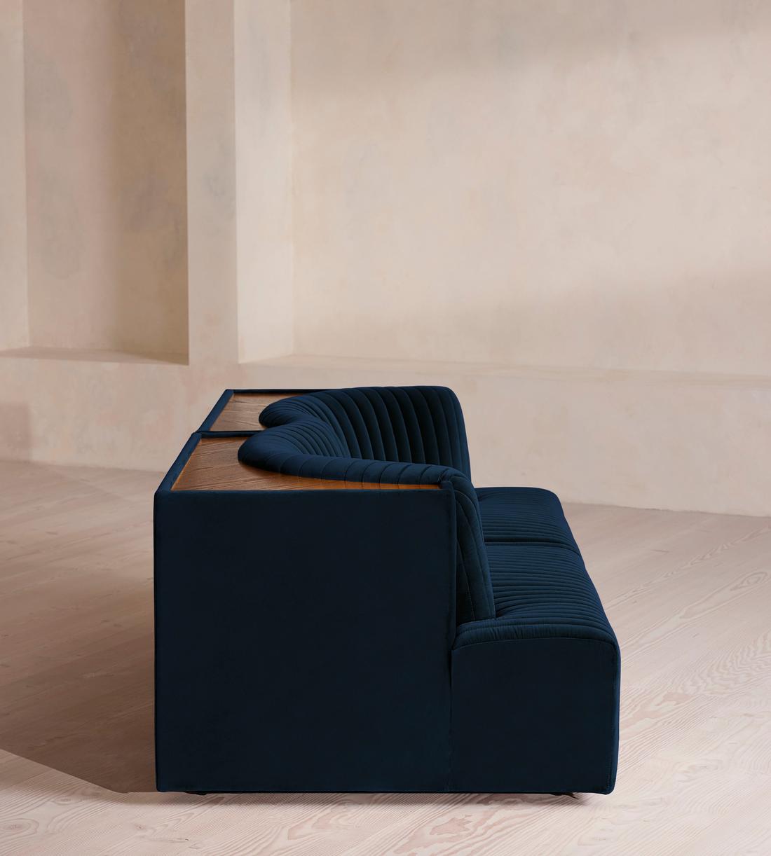 Hamish Modular Sofa - Three Seater - Velvet - Royal Blue - Images - Image 3