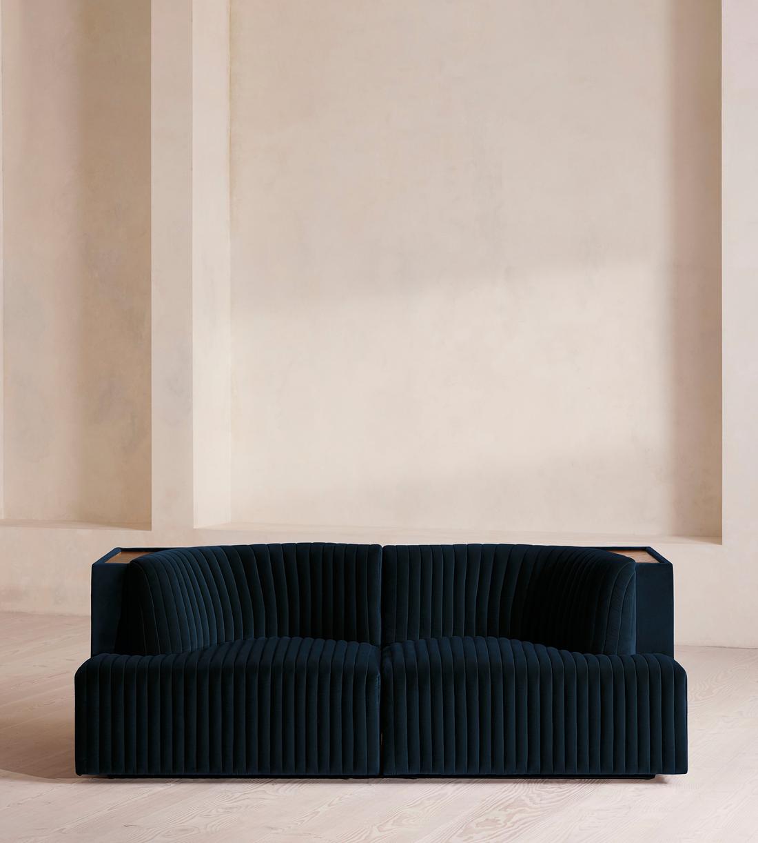 Hamish Modular Sofa - Three Seater - Velvet - Royal Blue - Listing - Image 2