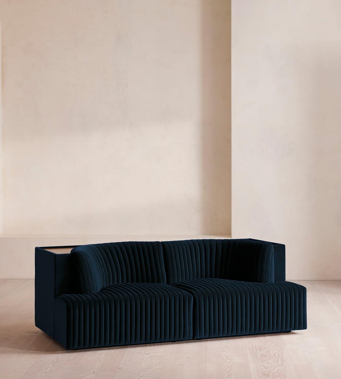 Hamish Modular Sofa - Three Seater - Velvet - Royal Blue - Listing - Image 1