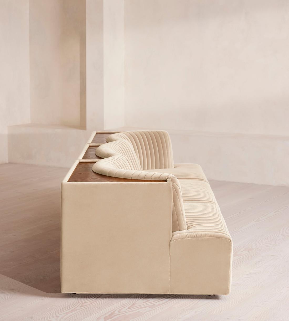 Hamish Modular Sofa - Four Seater - Velvet - Porcelain - Images - Image 3