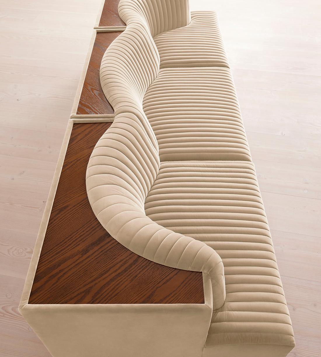 Hamish Modular Sofa - Four Seater - Velvet - Porcelain - Images - Image 5