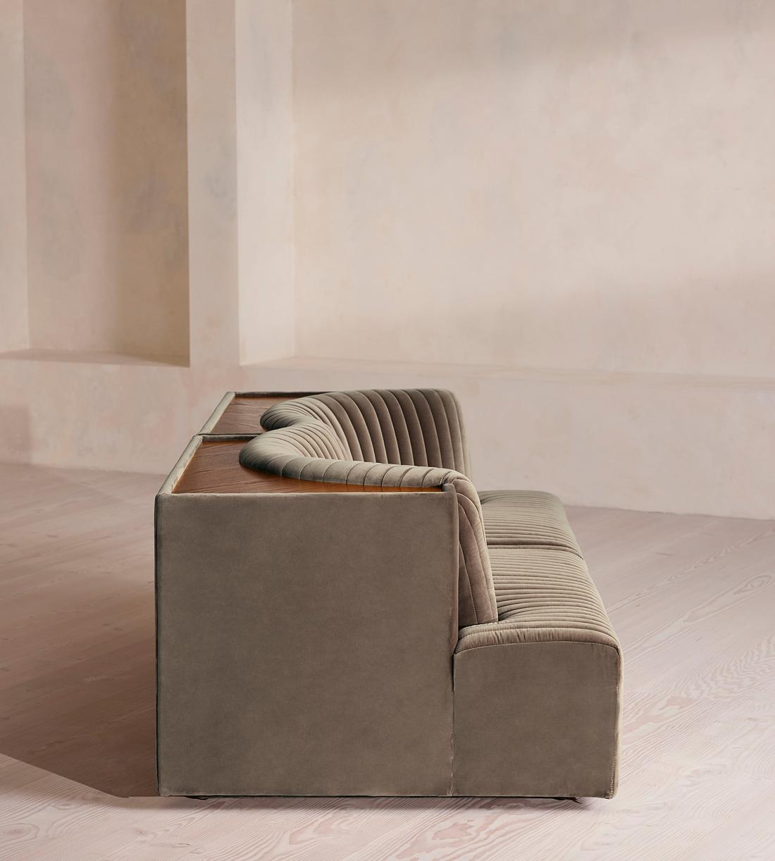 Hamish Modular Sofa - Three Seater - Velvet - Taupe - Images - Image 3