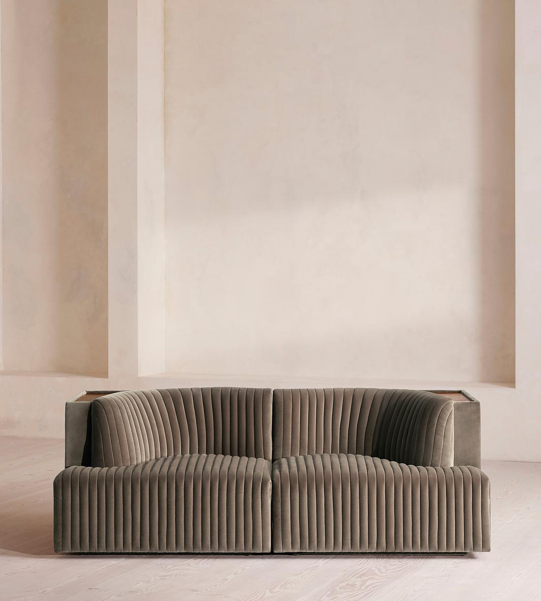 Hamish Modular Sofa - Three Seater - Velvet - Taupe - Listing - Image 2