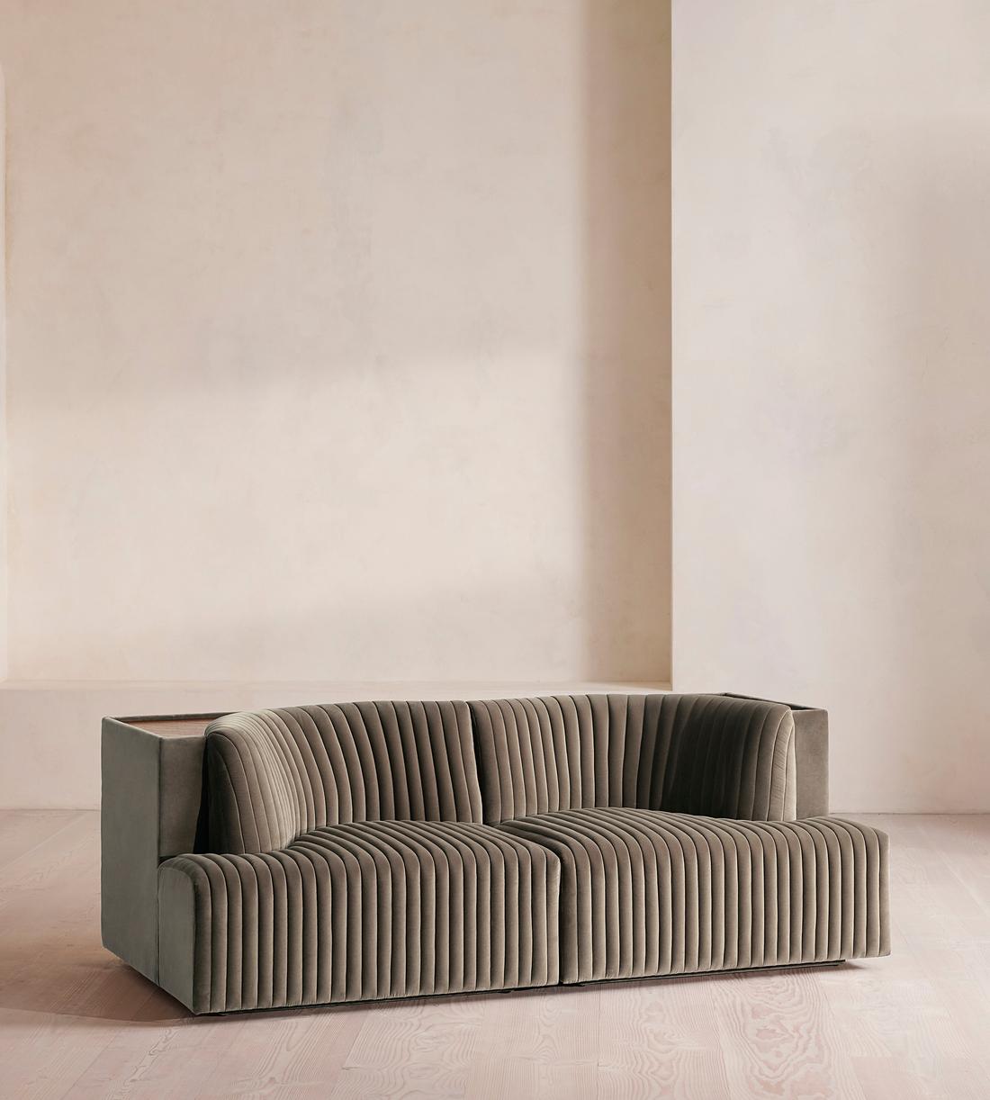 Hamish Modular Sofa - Three Seater - Velvet - Taupe - Listing - Image 1