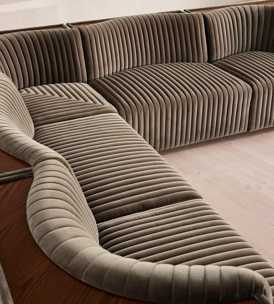 Hamish Modular Sofa - Corner Sofa - Velvet - Taupe - Images - Image 5
