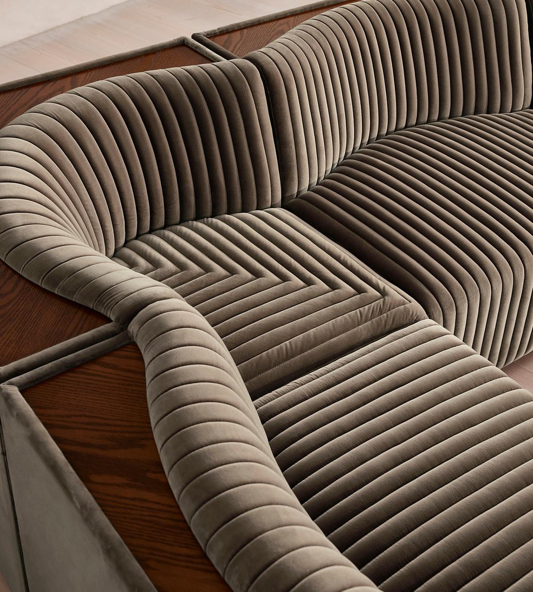 Hamish Modular Sofa - Corner Sofa - Velvet - Taupe - Images - Image 5