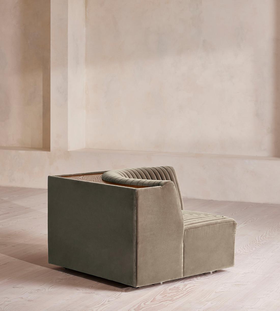 Hamish Modular Sofa - Left Arm Module - Velvet - Taupe - Image 9