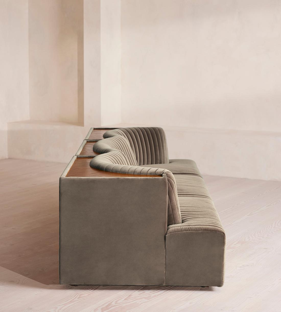 Hamish Modular Sofa - Four Seater - Velvet - Taupe - Images - Image 3