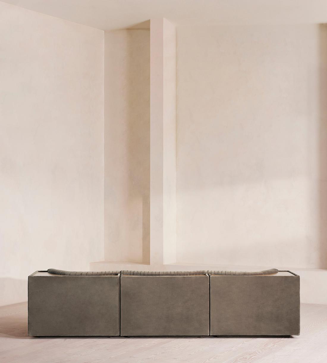 Hamish Modular Sofa - Four Seater - Velvet - Taupe - Images - Image 4
