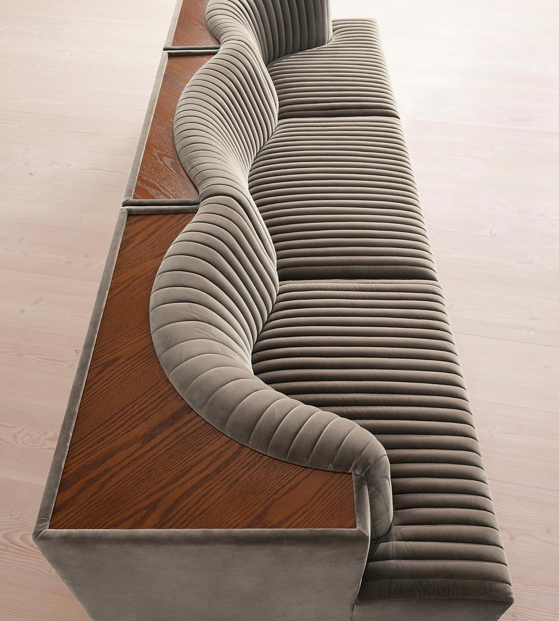 Hamish Modular Sofa - Four Seater - Velvet - Taupe - Images - Image 5