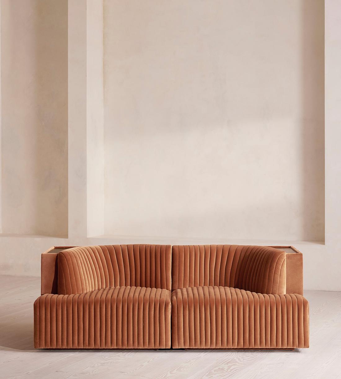 Hamish Modular Sofa - Three Seater - Velvet - Antique Rose - Listing - Image 2