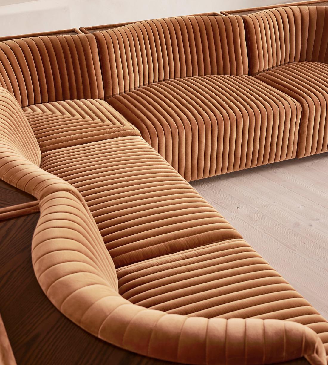 Hamish Modular Sofa - Corner Sofa - Velvet - Antique Rose - Images - Image 5