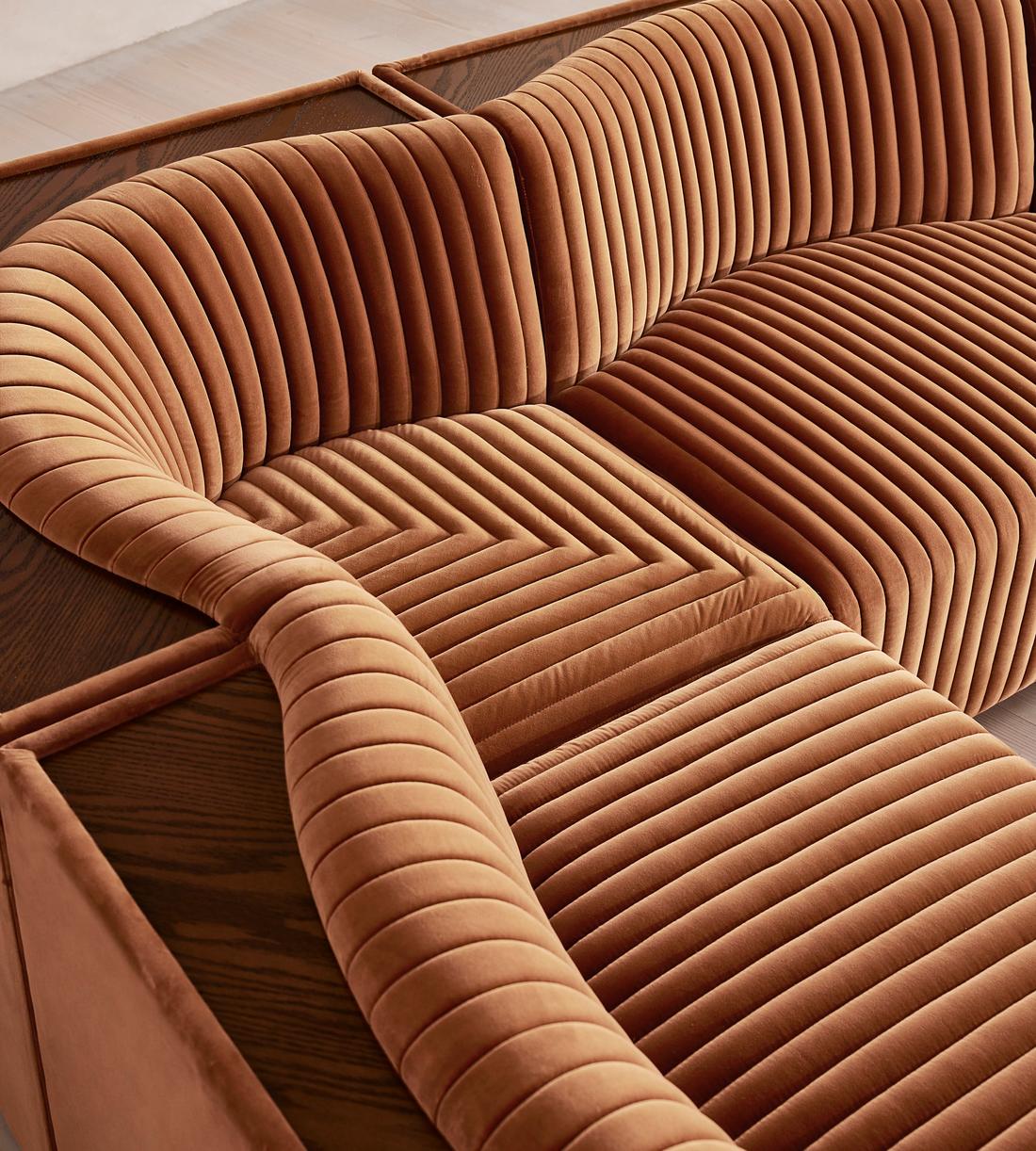 Hamish Modular Sofa - Corner Sofa - Velvet - Antique Rose - Images - Image 6