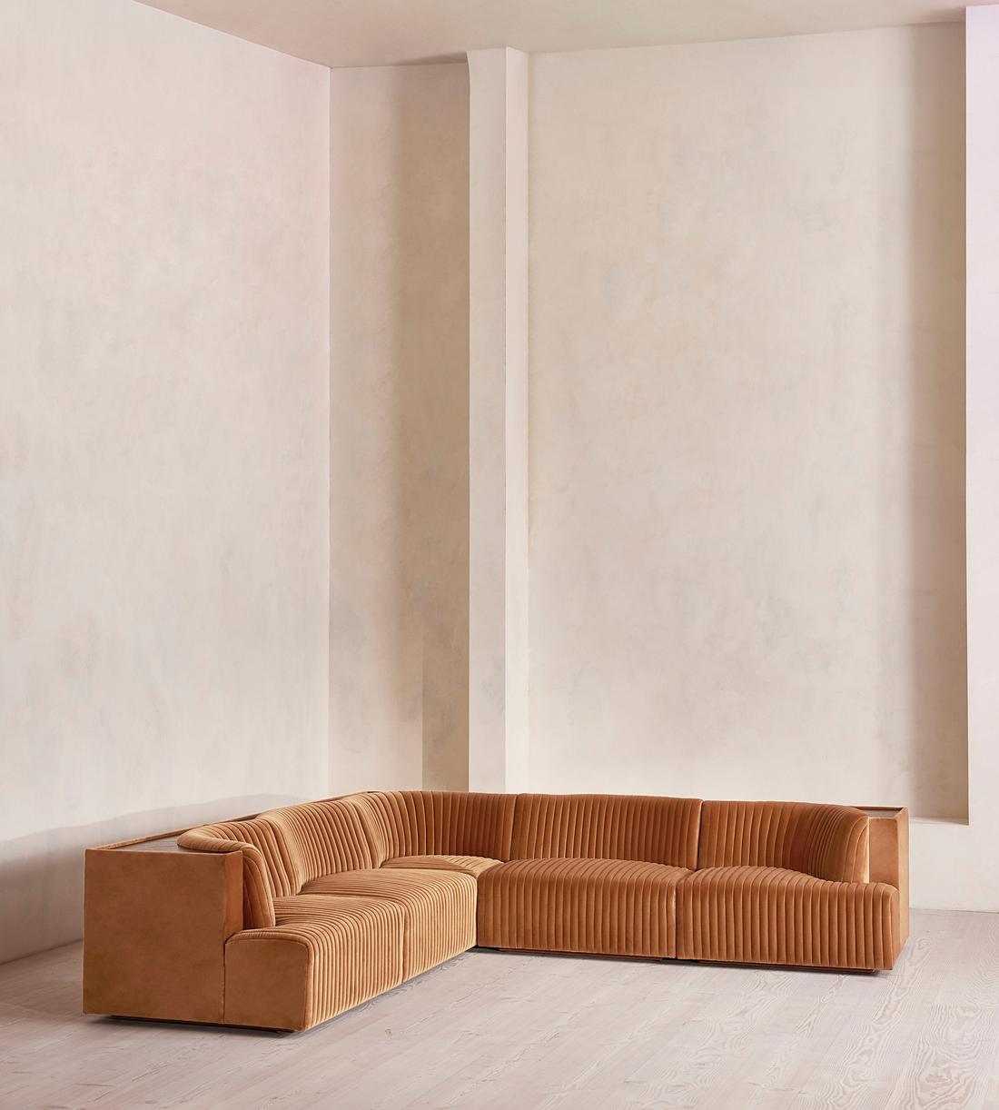 Hamish Modular Sofa - Corner Sofa - Velvet - Antique Rose - Listing - Image 1