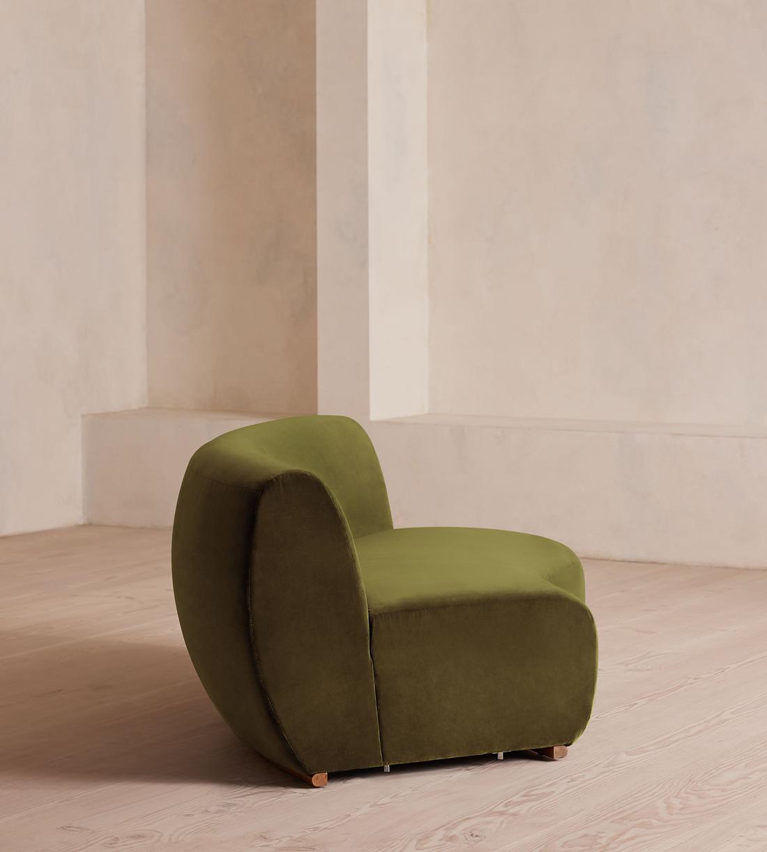 Aline Serpentine Sectional Sofa - Left Section - Olive Velvet - US - Image 7