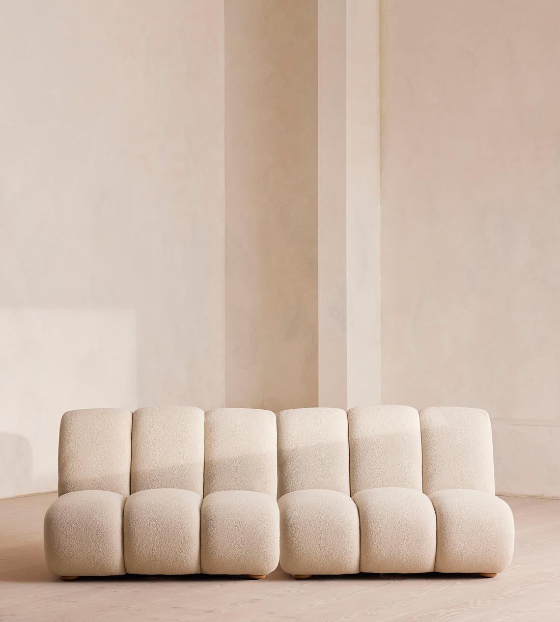 Noelle Sectional Sofa - Four Seater - Boucle - Natural - US - Listing - Image 1