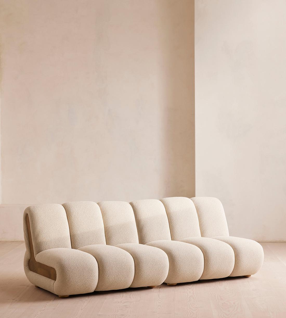 Noelle Sectional Sofa - Four Seater - Boucle - Natural - US - Listing - Image 2