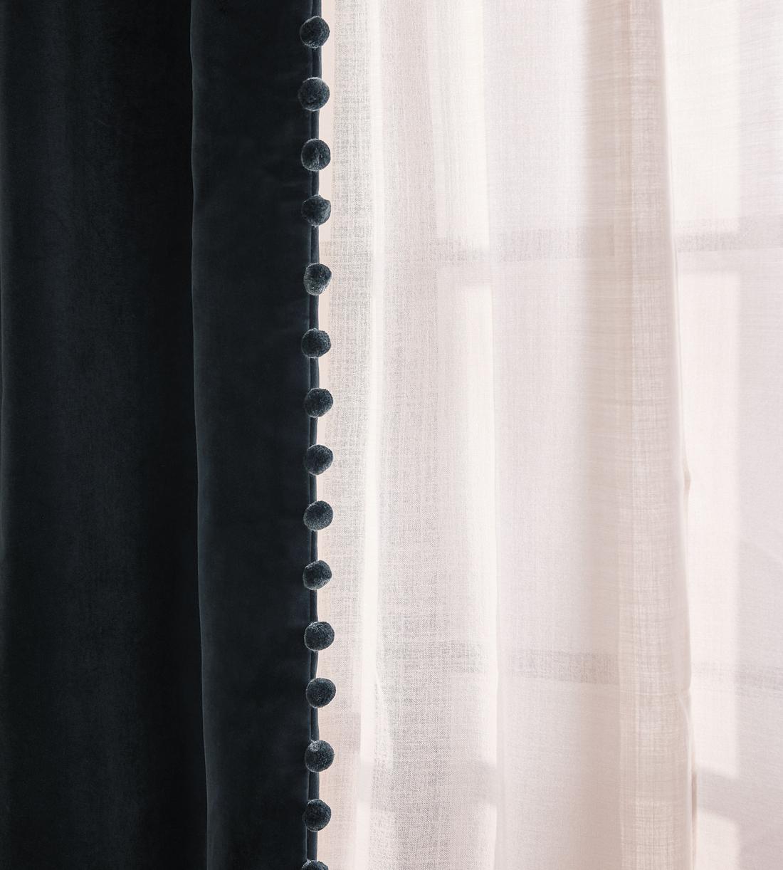 Margeaux Velvet Curtains - Grey Blue - Width 263cm Length 228cm - Listing - Image 2