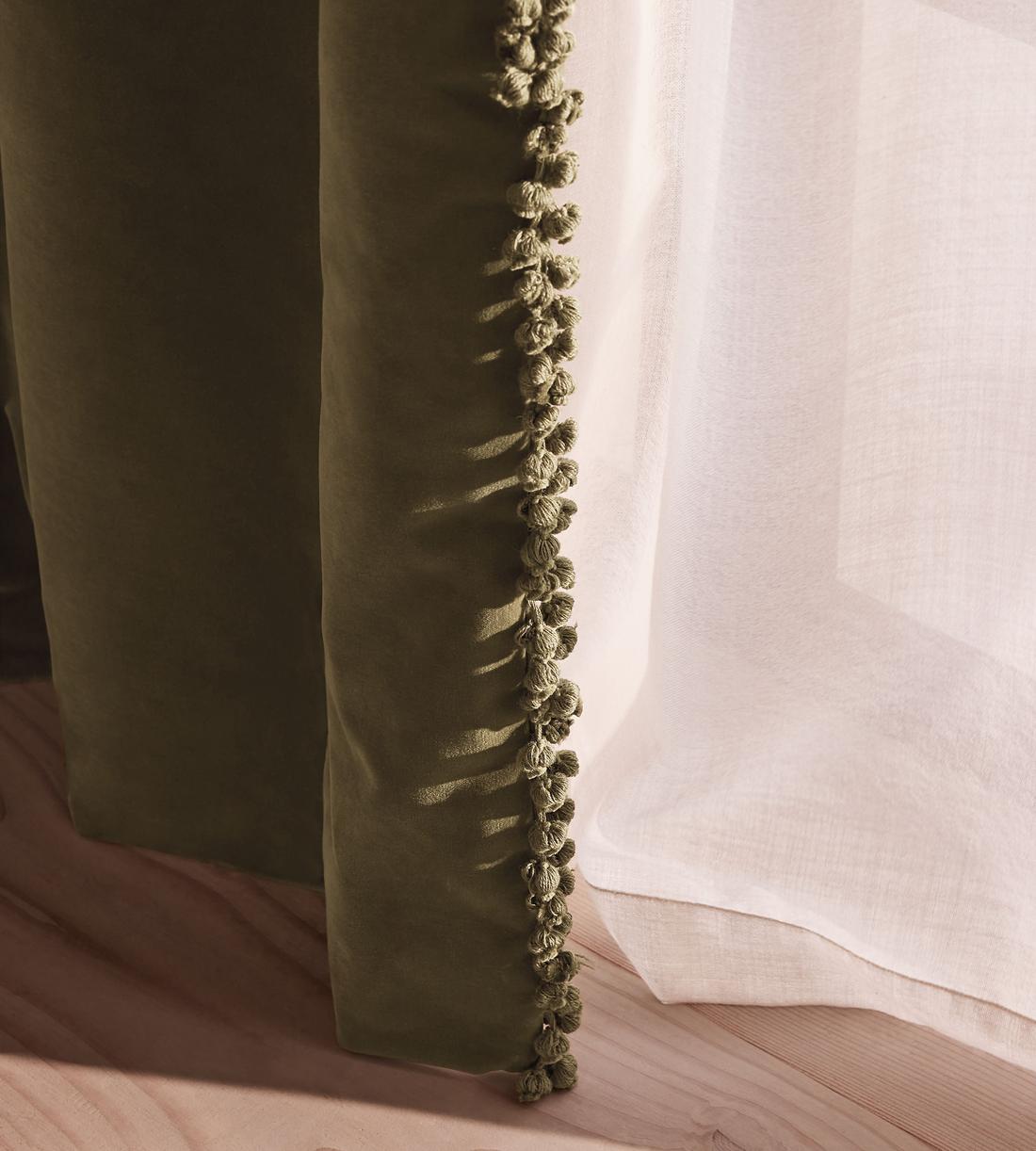 Margeaux Velvet Curtains - Lichen - Width 263cm Length 228cm - Listing - Image 2