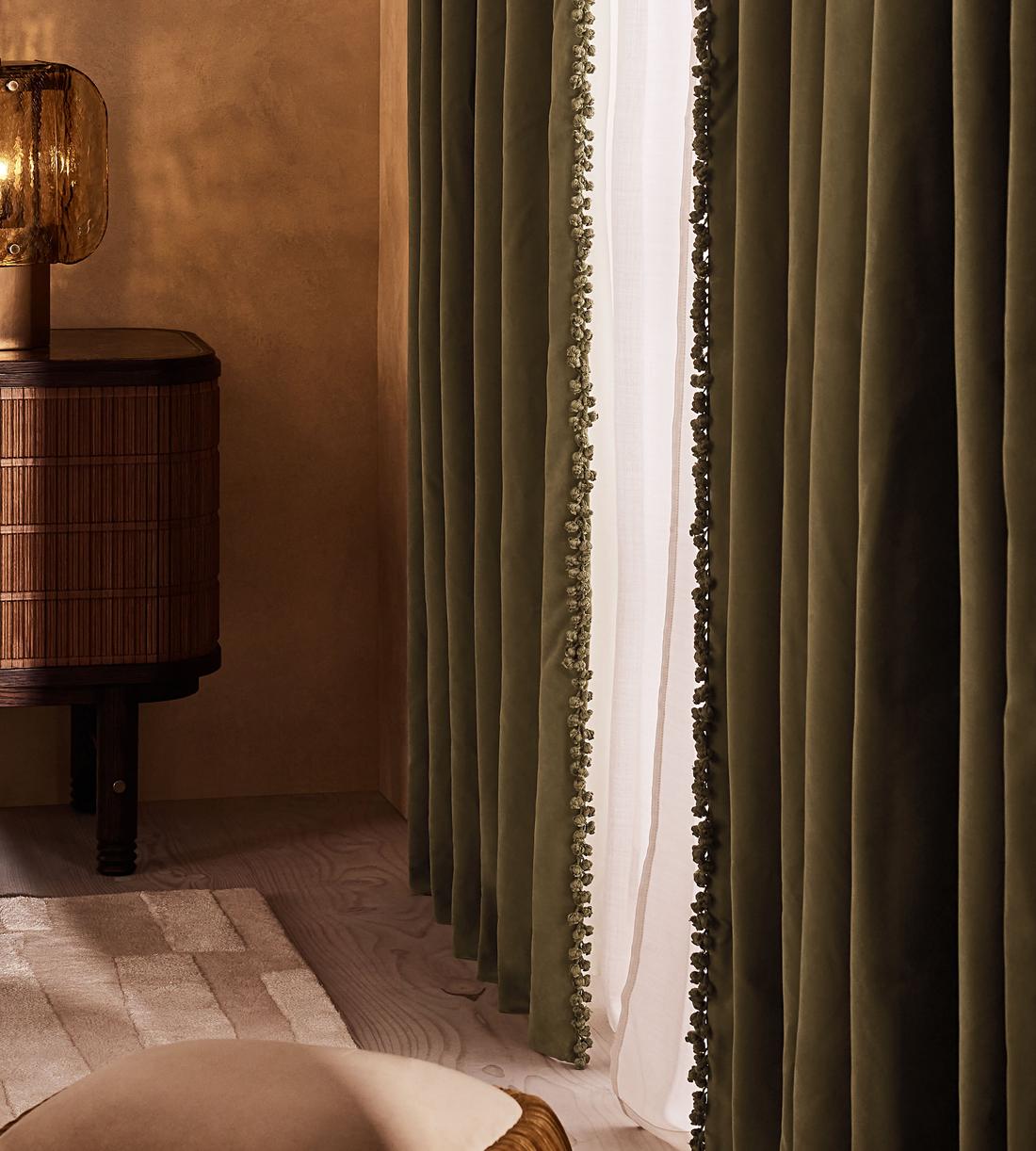 Margeaux Velvet Curtains - Lichen - Width 263cm Length 228cm - Images - Image 4