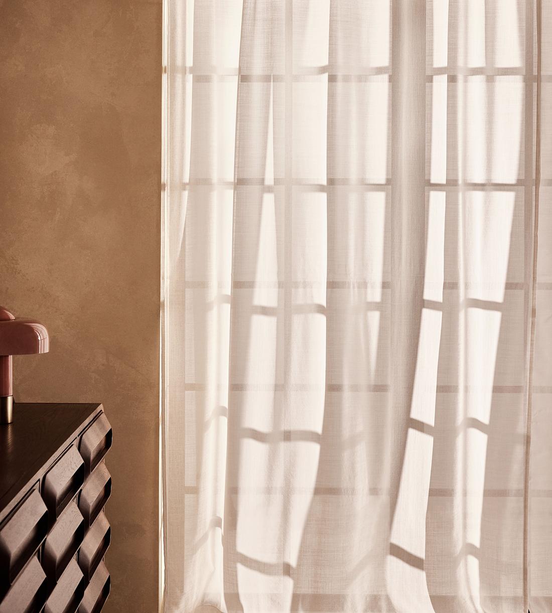 Wool Sheer Curtain Panel - W160cm x L228cm - Single Panel - Listing - Image 1